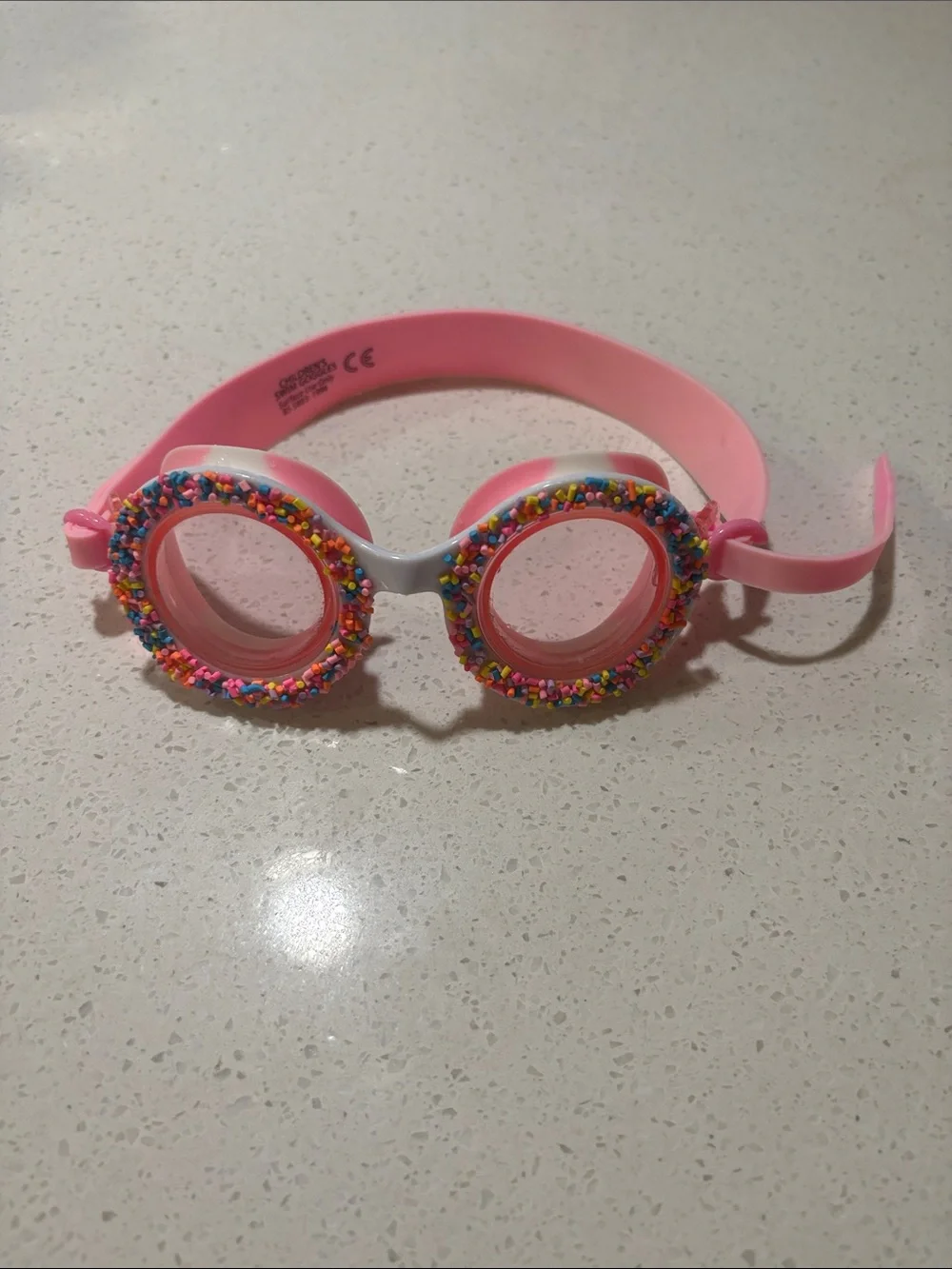 Bling 2.0 Pink Kids Swim Goggles with Rainbow Bead Trim